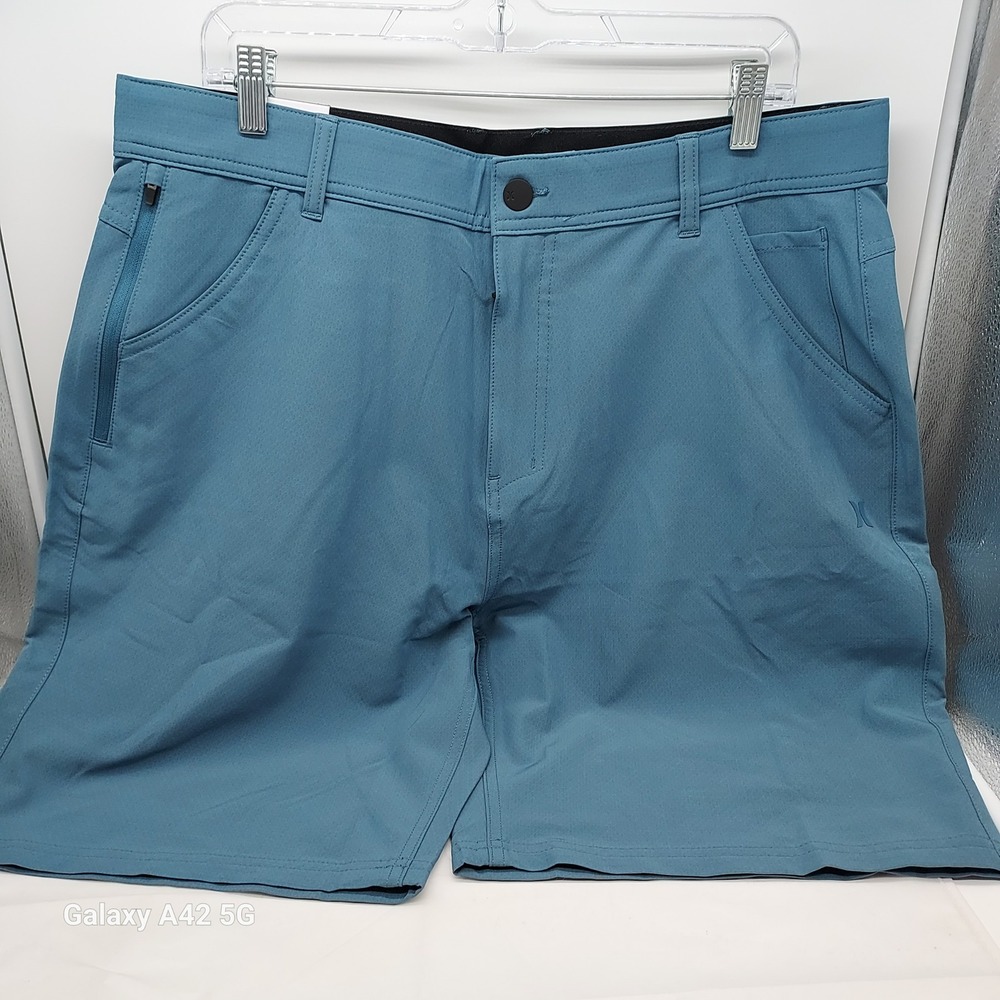 Hurley Trek Hybrid Shorts Mens 36 Blue Water Repellent 4-Way Stretch New